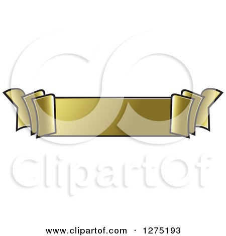 Clipart of a Gold Ribbon Banner 2 - Royalty Free Vector Illustration by Lal Perera
