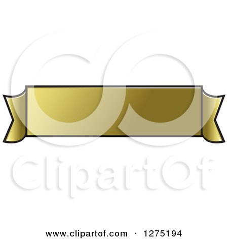 Clipart of a Gold Ribbon Banner 3 - Royalty Free Vector Illustration by Lal Perera