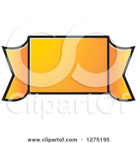 Clipart of a Gradient Orange Ribbon Banner - Royalty Free Vector Illustration by Lal Perera