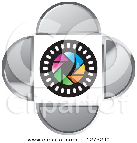 Clipart of a Colorful Shutter Icon - Royalty Free Vector Illustration by Lal Perera