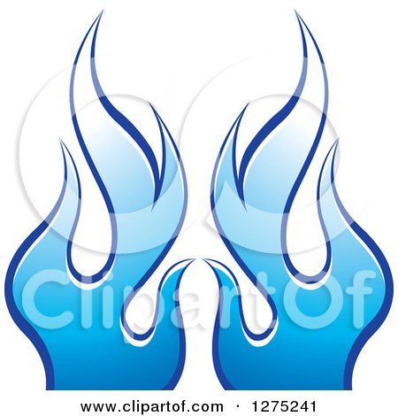Clipart of Blue Flames - Royalty Free Vector Illustration by Lal Perera