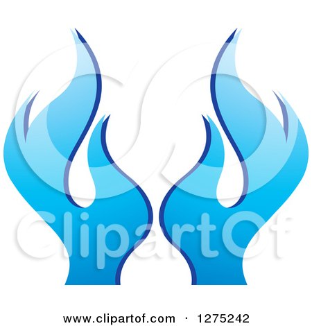 Clipart of Blue Flames 2 - Royalty Free Vector Illustration by Lal Perera