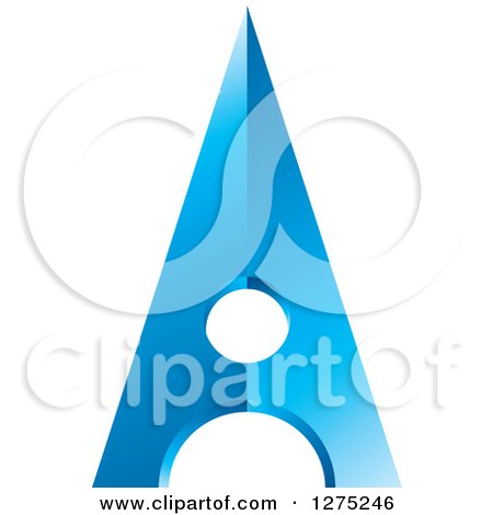 Clipart of a Blue Letter a Logo - Royalty Free Vector Illustration by Lal Perera