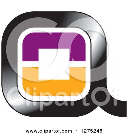 Clipart of a Black Purple and Orange Letter a Design - Royalty Free Vector Illustration by Lal Perera
