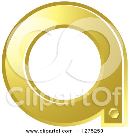 Clipart of a Gold Letter a - Royalty Free Vector Illustration by Lal Perera