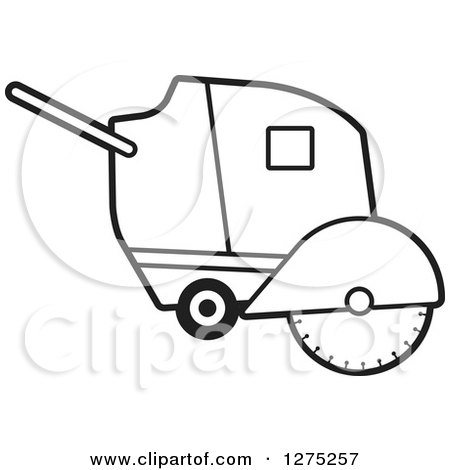 Clipart of a Black and White Concrete Cutter Machine - Royalty Free Vector Illustration by Lal Perera