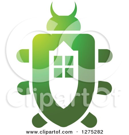Clipart of a Gradient Green Window Beetle - Royalty Free Vector Illustration by Lal Perera