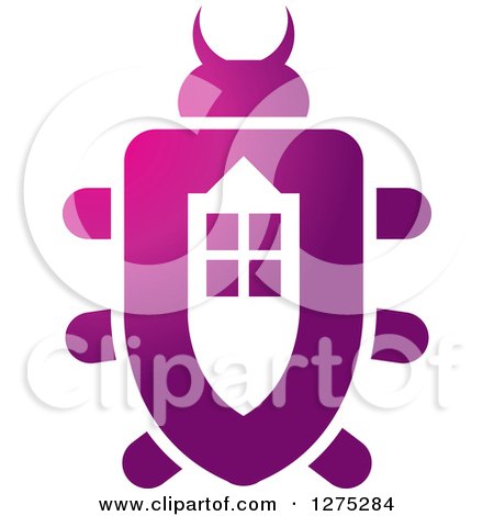 Clipart of a Gradient Purple Window Beetle - Royalty Free Vector Illustration by Lal Perera