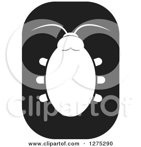 Clipart of a Black and White Beetle Icon - Royalty Free Vector Illustration by Lal Perera