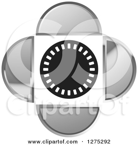Clipart of a Circle with Silver Designs - Royalty Free Vector Illustration by Lal Perera