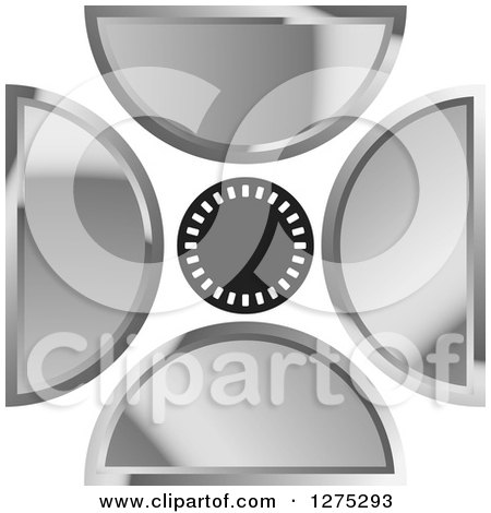Clipart of a Circle with Silver Designs 2 - Royalty Free Vector Illustration by Lal Perera