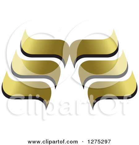 Clipart of a Black and Gold Abstract Wave Design - Royalty Free Vector Illustration by Lal Perera