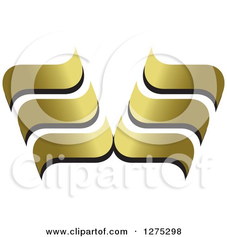 Clipart of a Black and Gold Abstract Wave Design 2 - Royalty Free Vector Illustration by Lal Perera
