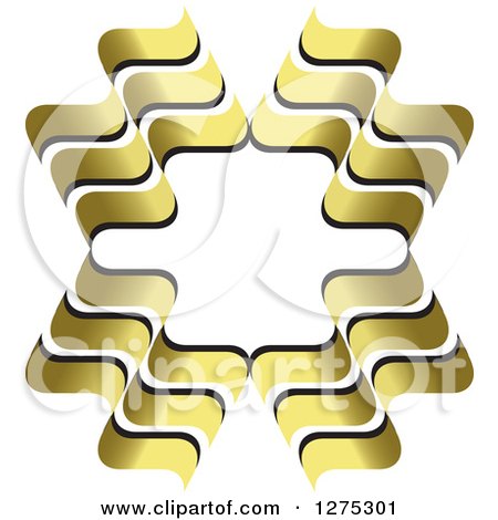 Clipart of a Black and Gold Abstract Wave Design 3 - Royalty Free Vector Illustration by Lal Perera