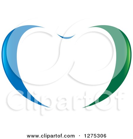 Clipart of a Blue and Green Abstract Apple - Royalty Free Vector Illustration by Lal Perera