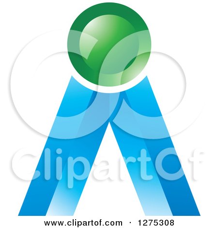 Clipart of a Blue and Green Icon 2 - Royalty Free Vector Illustration by Lal Perera
