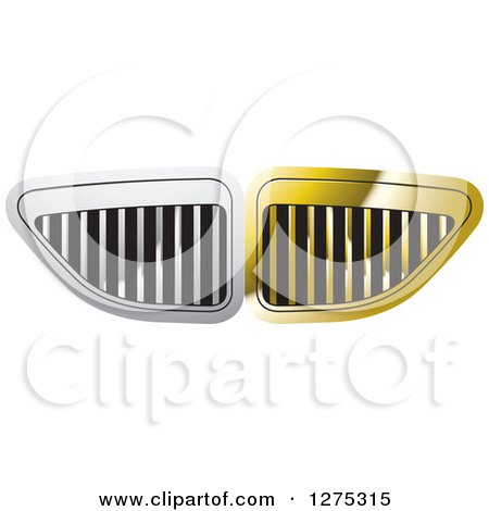 Clipart of a Gold and Silver Grid, Vent or Grill Design - Royalty Free Vector Illustration by Lal Perera