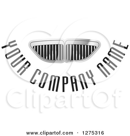 Clipart of a Silver Grid, Vent or Grill Design with Sample Text - Royalty Free Vector Illustration by Lal Perera