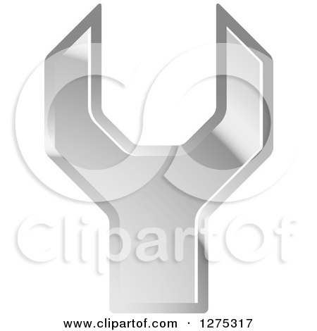 Clipart of a Silver Wrench - Royalty Free Vector Illustration by Lal Perera