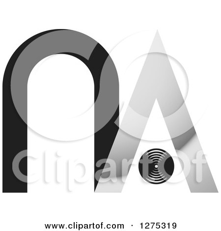 Clipart of a Black and Silver Abstract NA Logo - Royalty Free Vector Illustration by Lal Perera