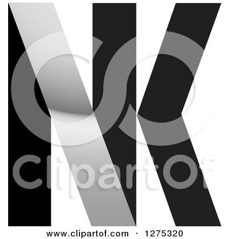 Clipart of a Black and Silver Abstract NK Logo - Royalty Free Vector Illustration by Lal Perera