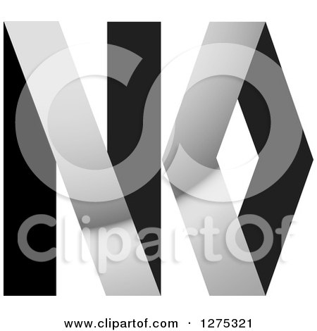 Clipart of a Black and Silver Abstract NKO Logo - Royalty Free Vector Illustration by Lal Perera