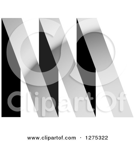 Clipart of a Black and Silver Abstract NM Logo - Royalty Free Vector Illustration by Lal Perera