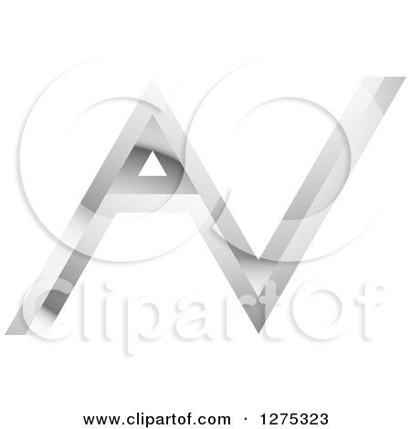 Clipart of a Silver Abstract AV Logo - Royalty Free Vector Illustration by Lal Perera