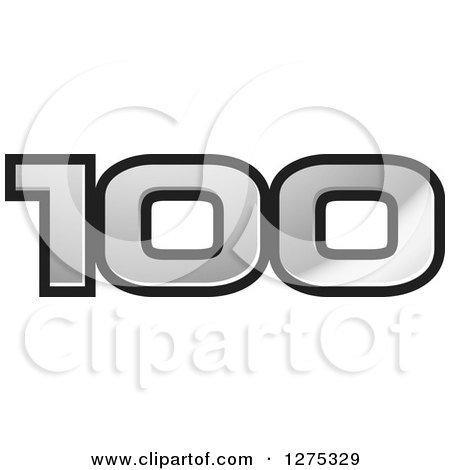 Clipart of a Silver and Black 100 - Royalty Free Vector Illustration by Lal Perera