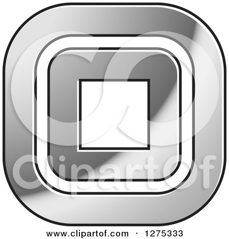 Clipart of a Double Silver Square Design - Royalty Free Vector Illustration by Lal Perera