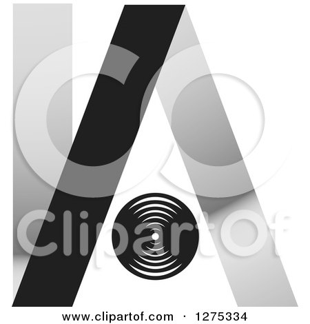 Clipart of a Black and Silver Abstract IA Logo - Royalty Free Vector Illustration by Lal Perera