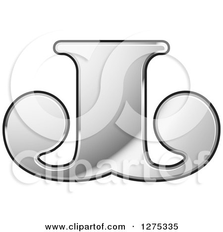 Clipart of a Silver Double Sided J Logo - Royalty Free Vector Illustration by Lal Perera