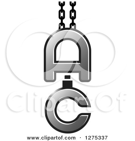 Clipart of a Grayscale Suspended a C Logo - Royalty Free Vector Illustration by Lal Perera