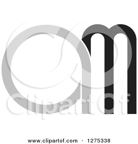 Clipart of a Grayscale Am Logo - Royalty Free Vector Illustration by Lal Perera