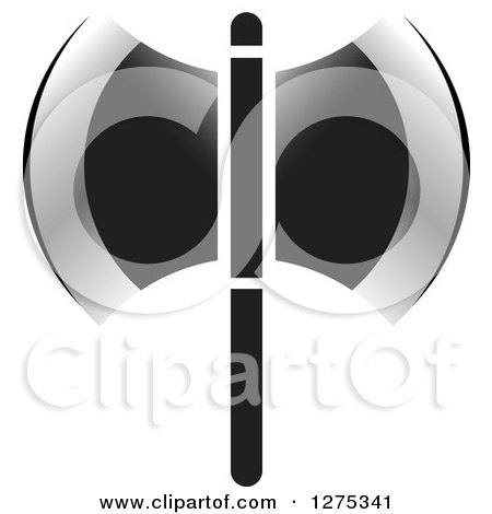 Clipart of a Grayscale Axe - Royalty Free Vector Illustration by Lal Perera