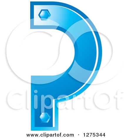 Clipart of a Blue Letter P Logo - Royalty Free Vector Illustration by Lal Perera