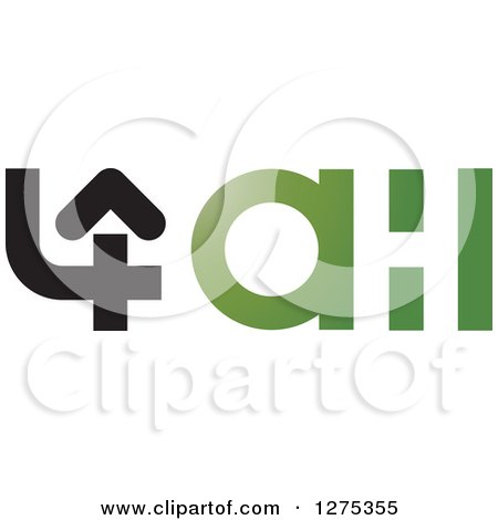 Clipart of a Black and Green 4AHI Icon - Royalty Free Vector Illustration by Lal Perera