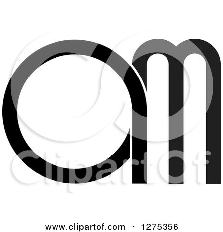 Clipart of a Black and White Am Logo - Royalty Free Vector Illustration by Lal Perera
