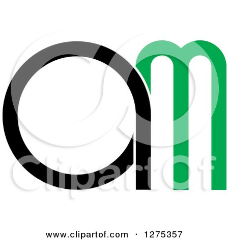 Clipart of a Black and Green Am Logo - Royalty Free Vector Illustration by Lal Perera