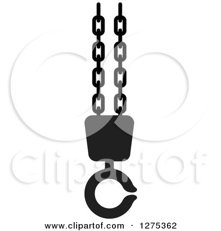 Clipart of a Black and White Suspended Hook - Royalty Free Vector Illustration by Lal Perera