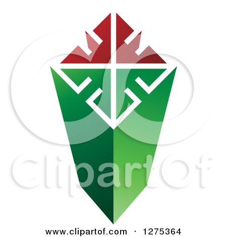 Clipart of a Green Red and White Column - Royalty Free Vector Illustration by Lal Perera