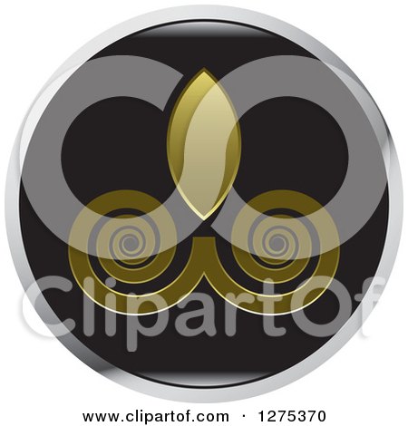 Clipart of a Round Swirl and Flame Icon - Royalty Free Vector Illustration by Lal Perera