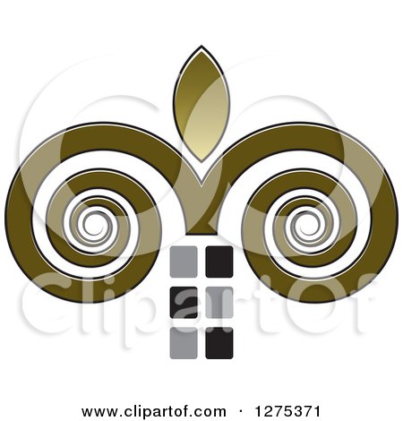 Clipart of a Swirl and Flame Icon - Royalty Free Vector Illustration by Lal Perera