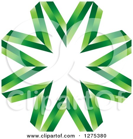 Clipart of a Green Abstract Burst - Royalty Free Vector Illustration by Lal Perera