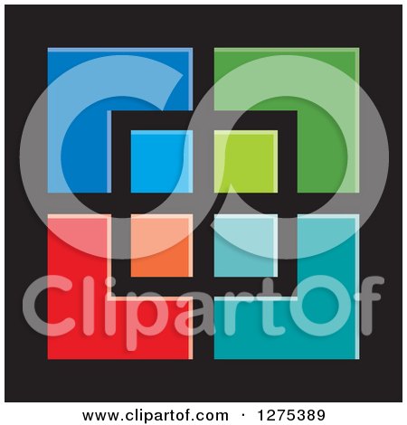 Clipart of a Colorful Square Design - Royalty Free Vector Illustration by Lal Perera