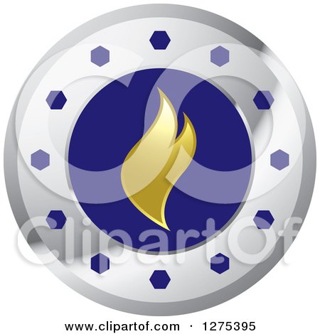 Clipart of a Silver Wheel and Gold Flame - Royalty Free Vector Illustration by Lal Perera