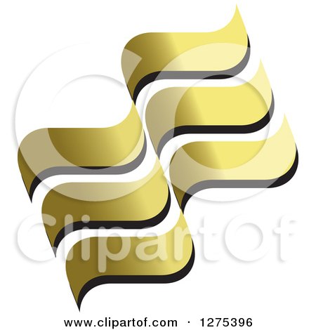 Clipart of Gold Waves - Royalty Free Vector Illustration by Lal Perera