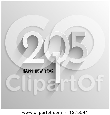 Clipart of a 2015 Happy New Year Greeting on Gray Shading - Royalty Free Vector Illustration by KJ Pargeter
