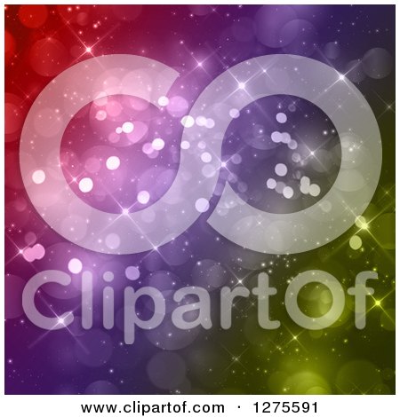 Clipart of a Colorful Gradient Christmas Bokeh Background - Royalty Free Illustration by KJ Pargeter