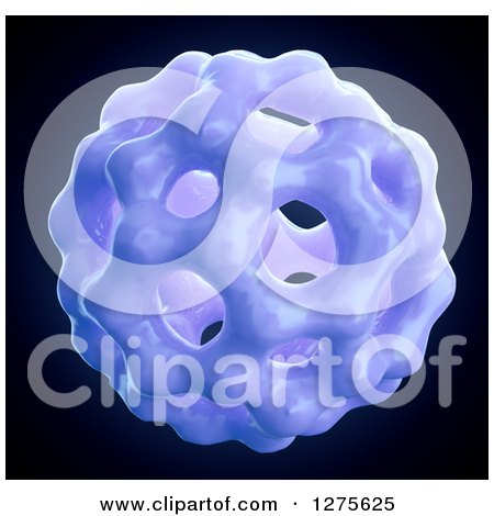 Clipart of a 3d Purple Fullerene Molecule on Black - Royalty Free Illustration by Mopic